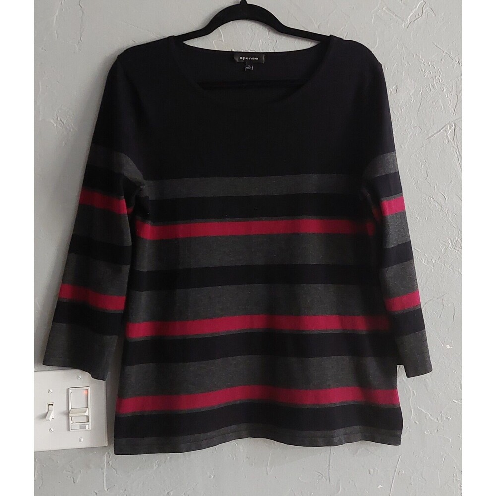 Spense Sweater Women's XL, Striped, Pretty, Rayon, Polyester, 19 Inch Of Armp To